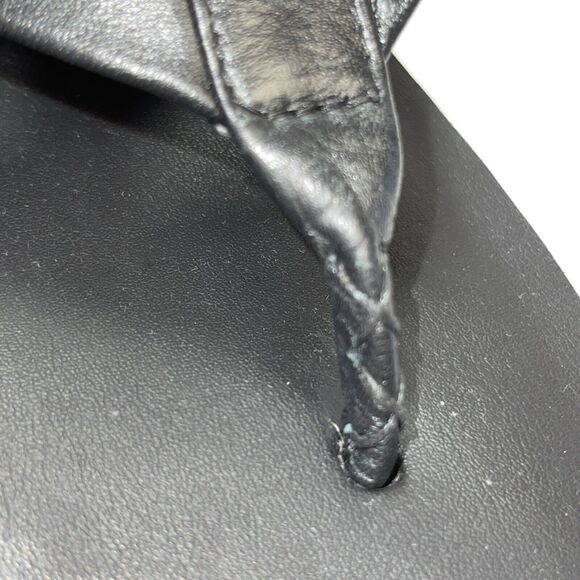 To Boot New York Limon Leather Flip Flop In Black Sz 12 New W/O Tag - Picture 11 of 11